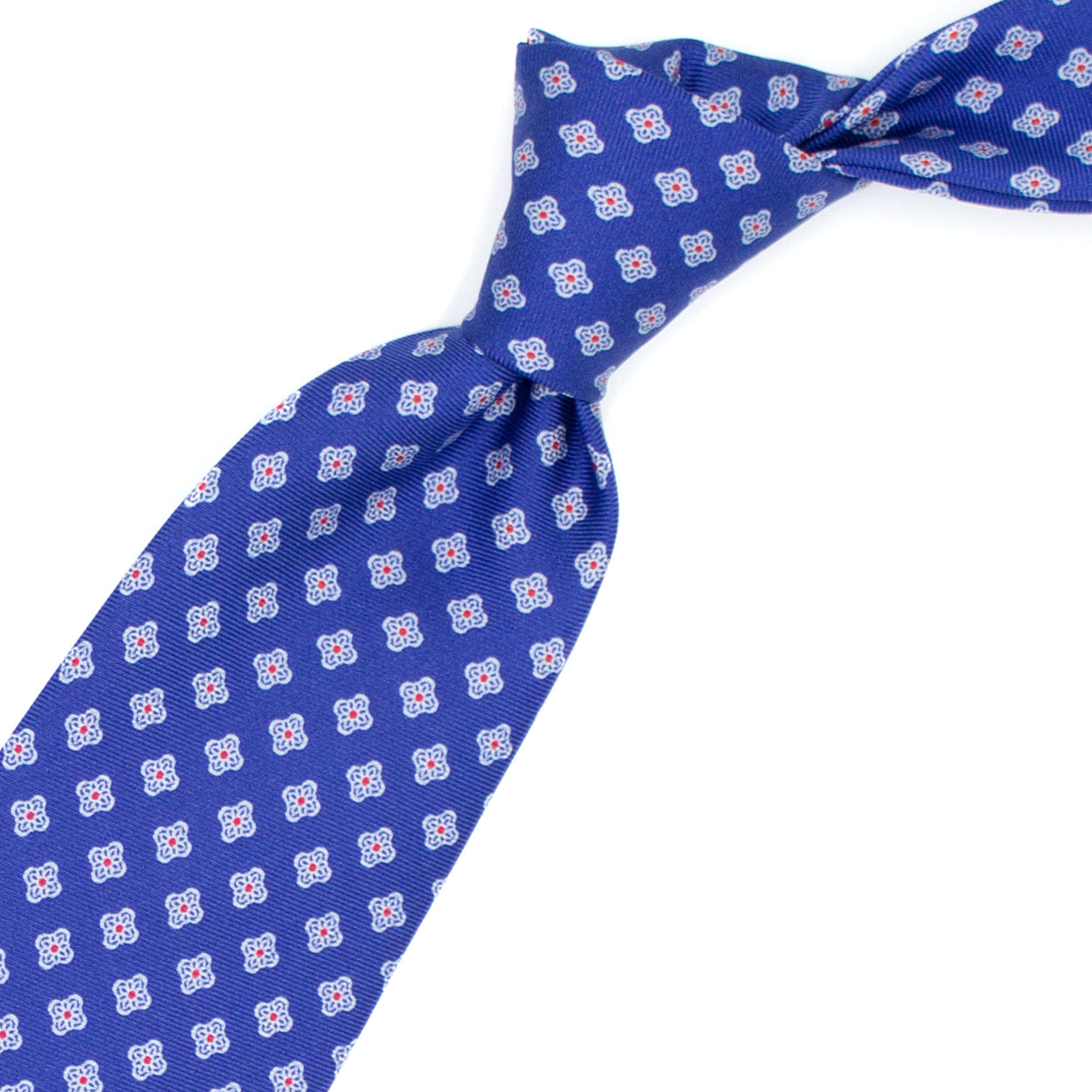 Cravatta blu con fiori azzurri