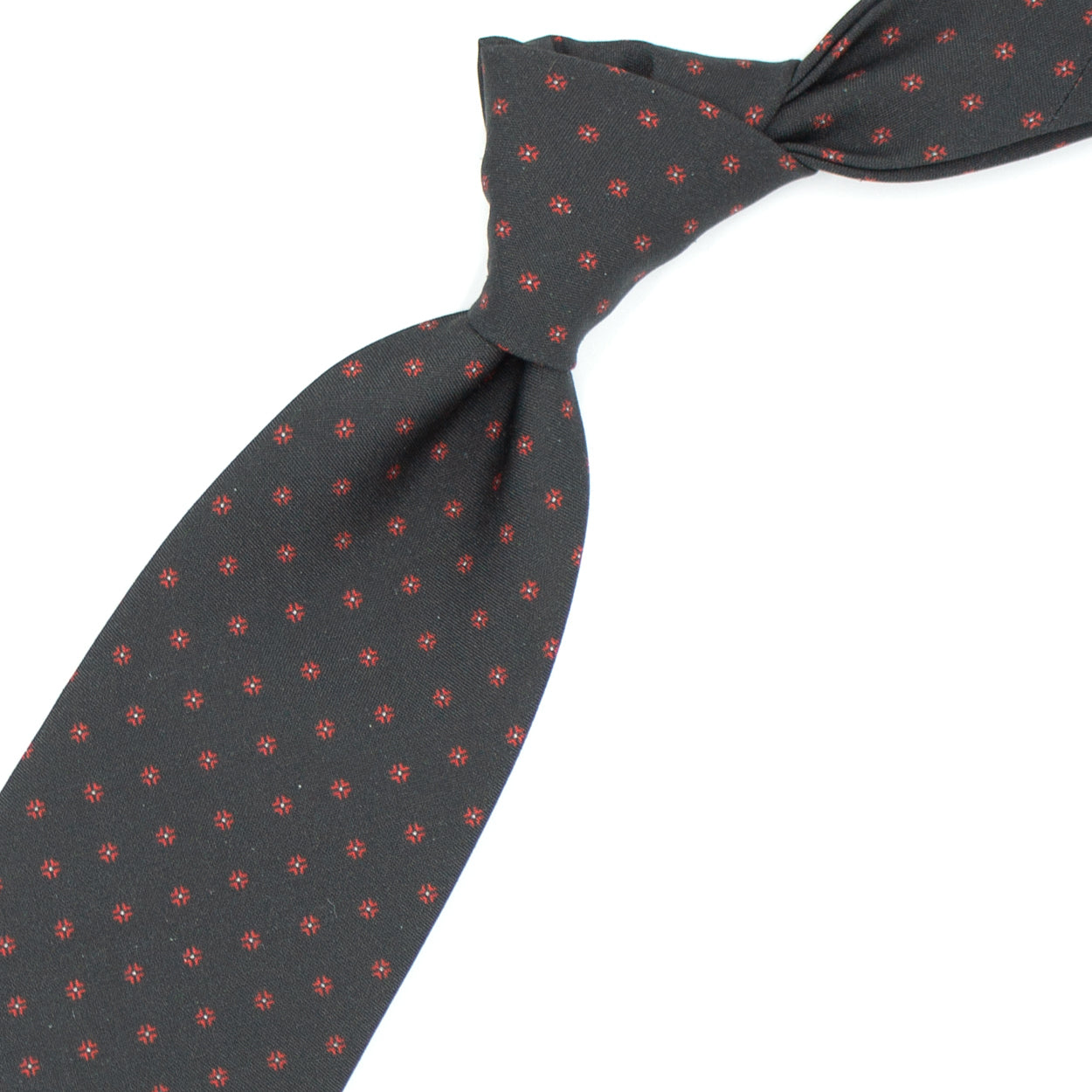 Cravatta verde con fiorellini rossi