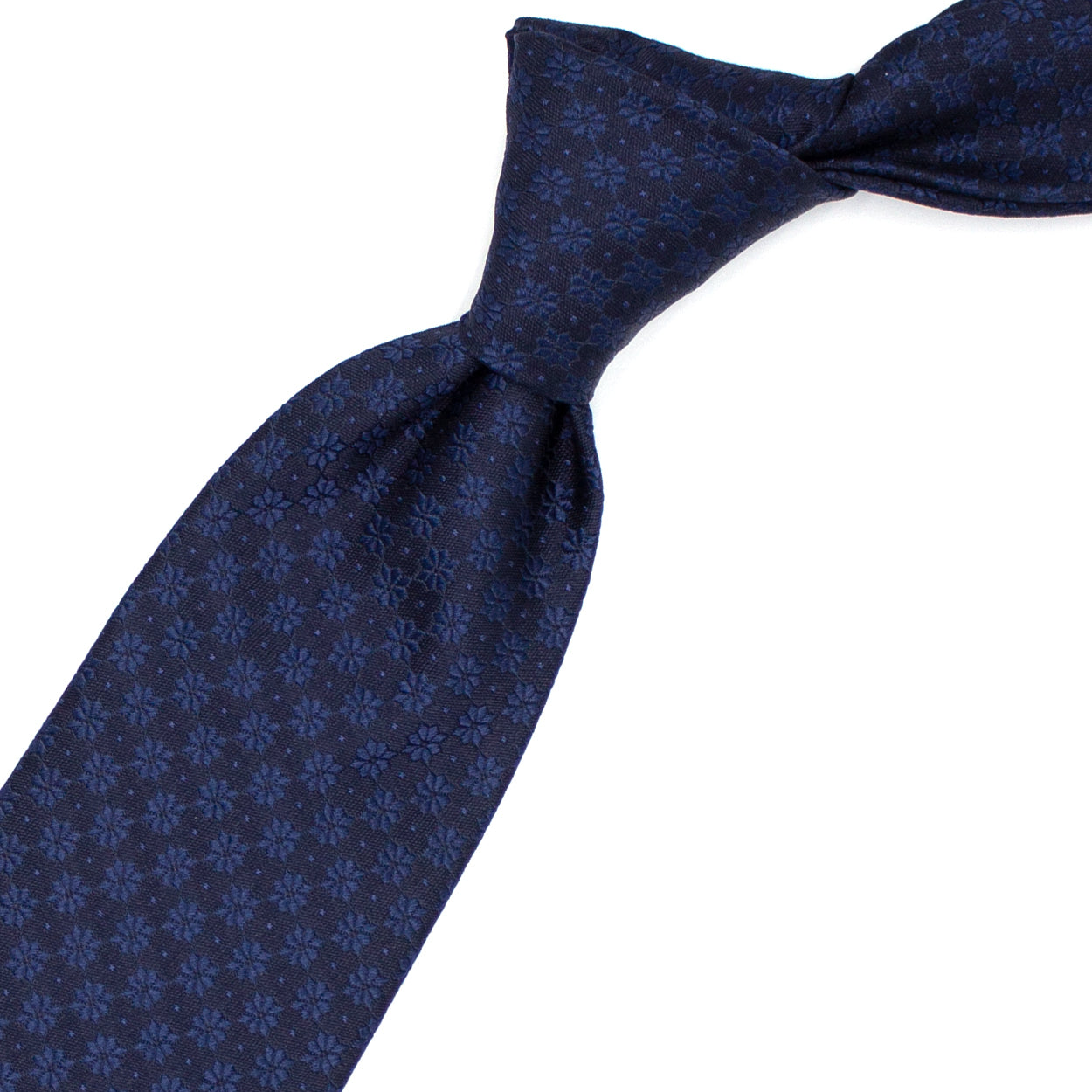 Cravatta blu con fiorellini bluette