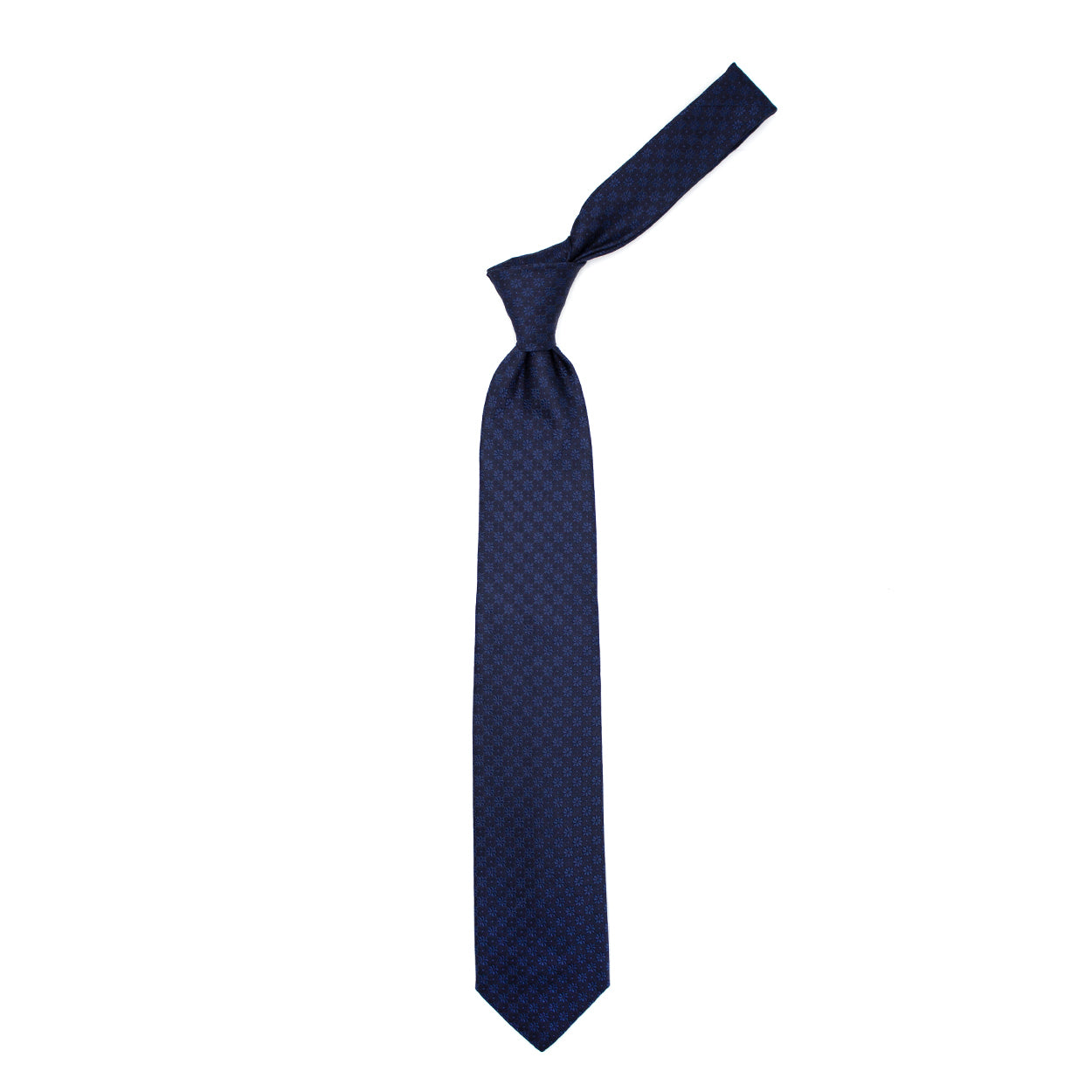 Cravatta blu con fiorellini bluette