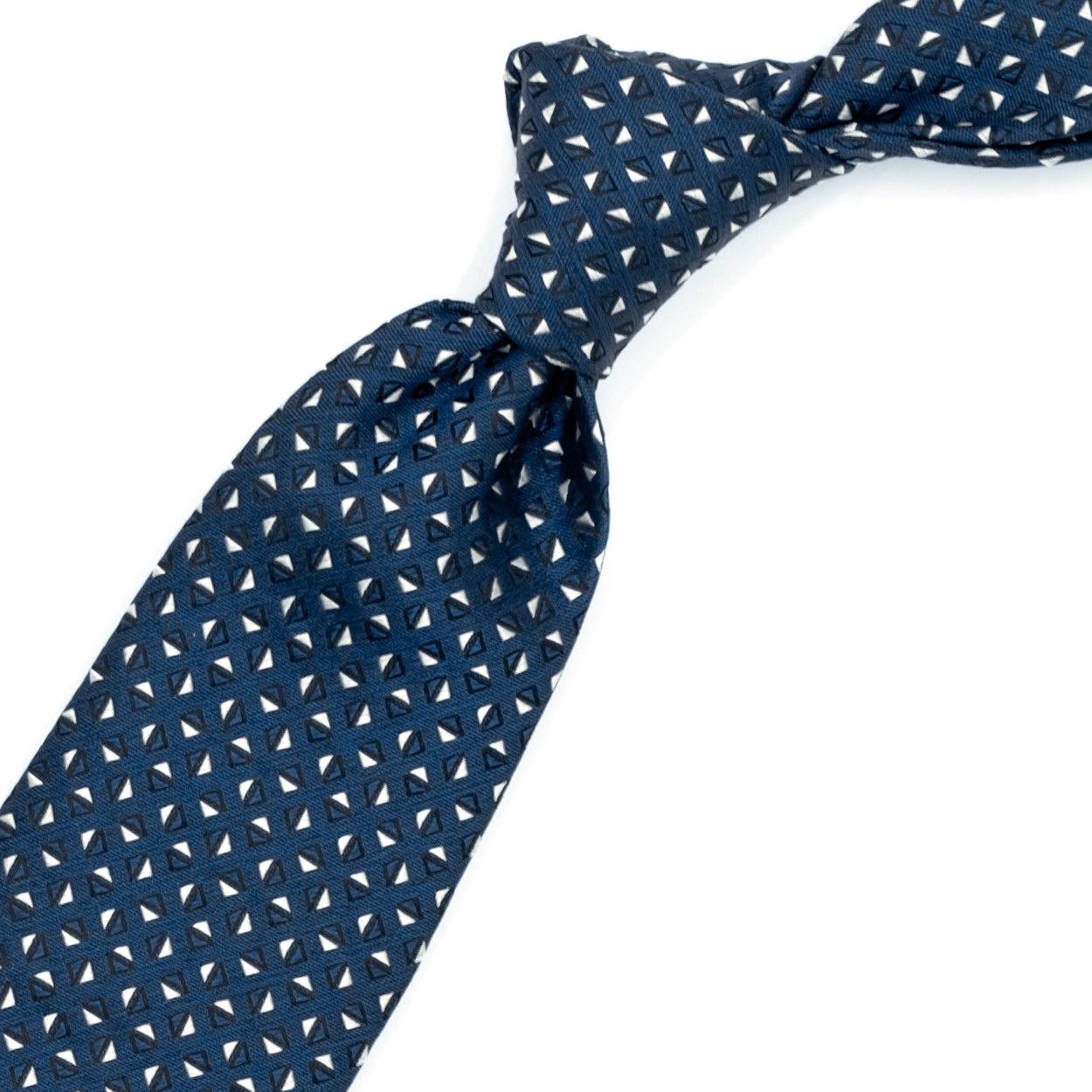 TigerTie Cravatta In Seta Designer, Blu Royal Con Righe Argento, Lunghezza 150 Cm, Larghezza 8 Cm
