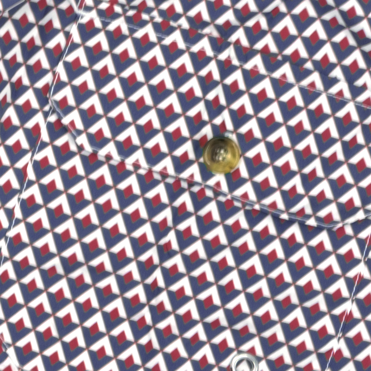 Costume con pattern rombi blu, bianco e rosso