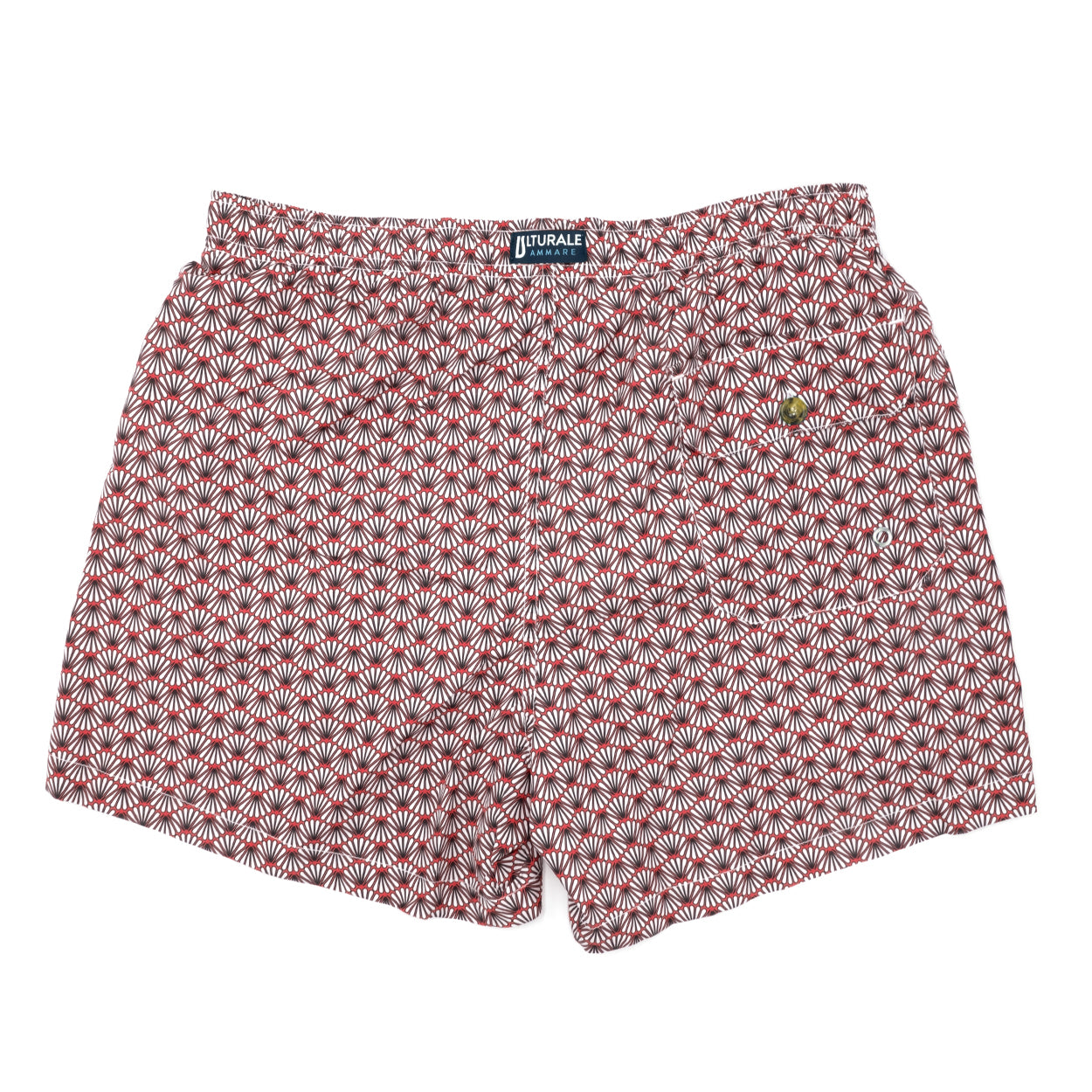 Costume con pattern ventagli bianco e rosso