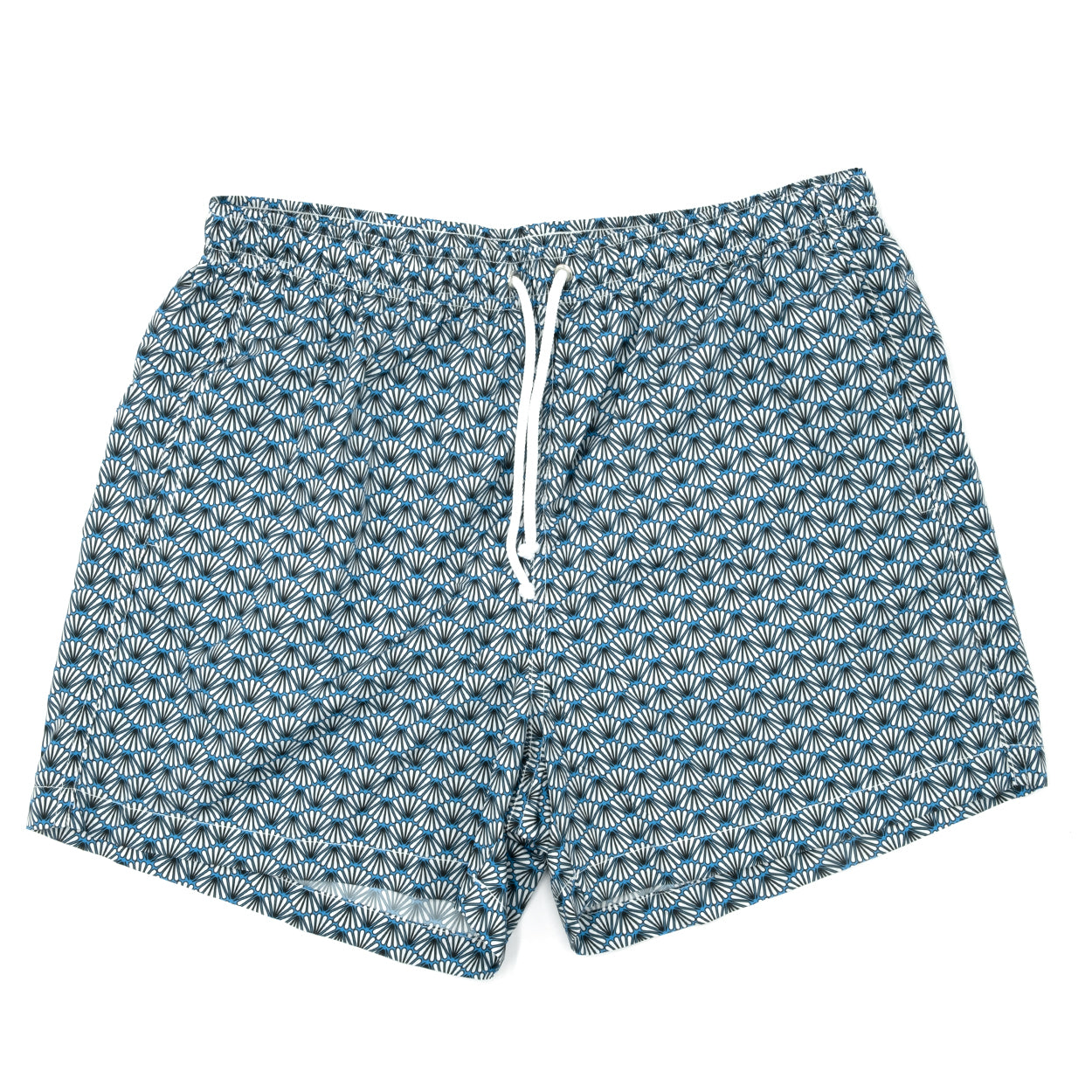 Costume con pattern ventagli bianco e azzurro