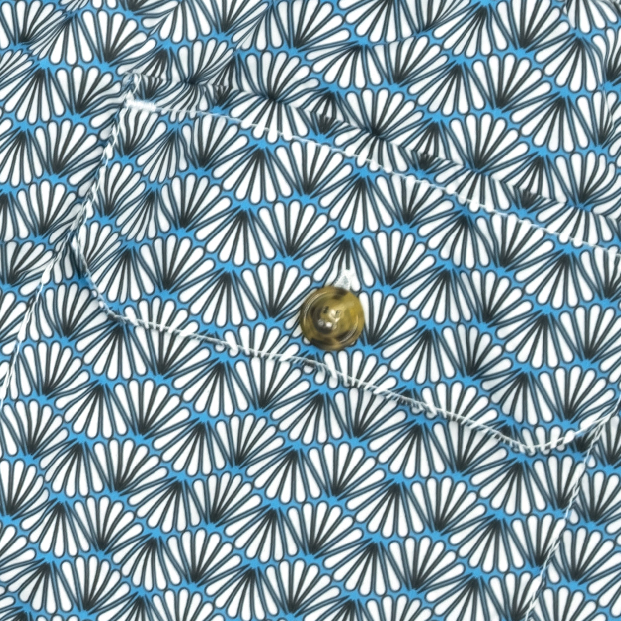 Costume con pattern ventagli bianco e azzurro