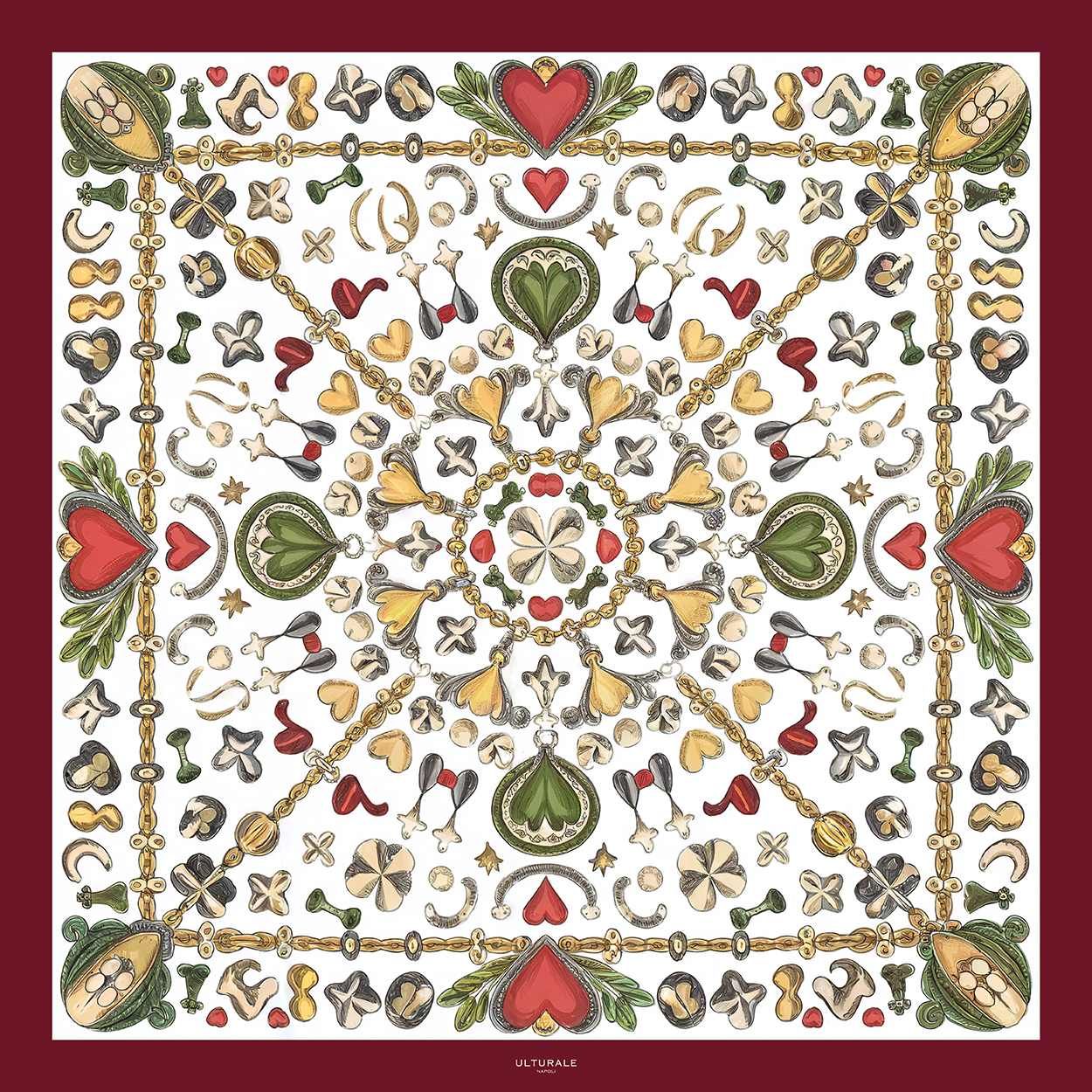 Foulard Hearts Bianco