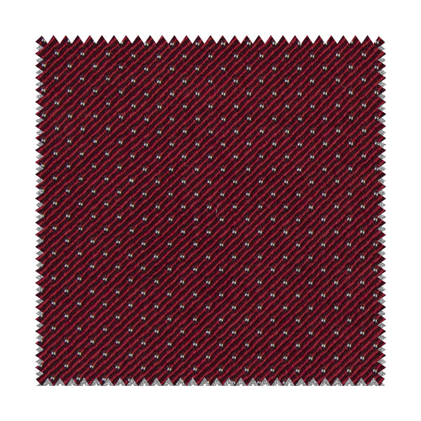 Tessuto rosso con punto a spillo grigio