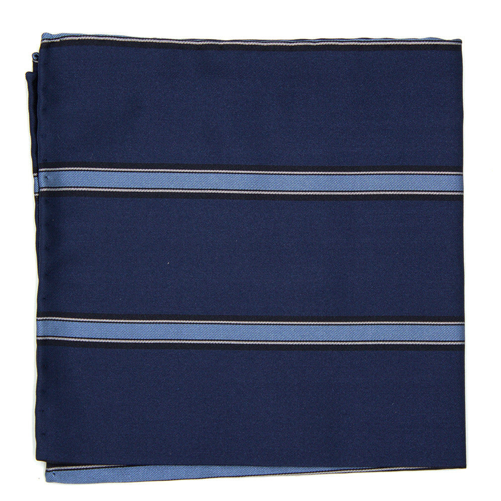 Pochette blu con righe azzurre