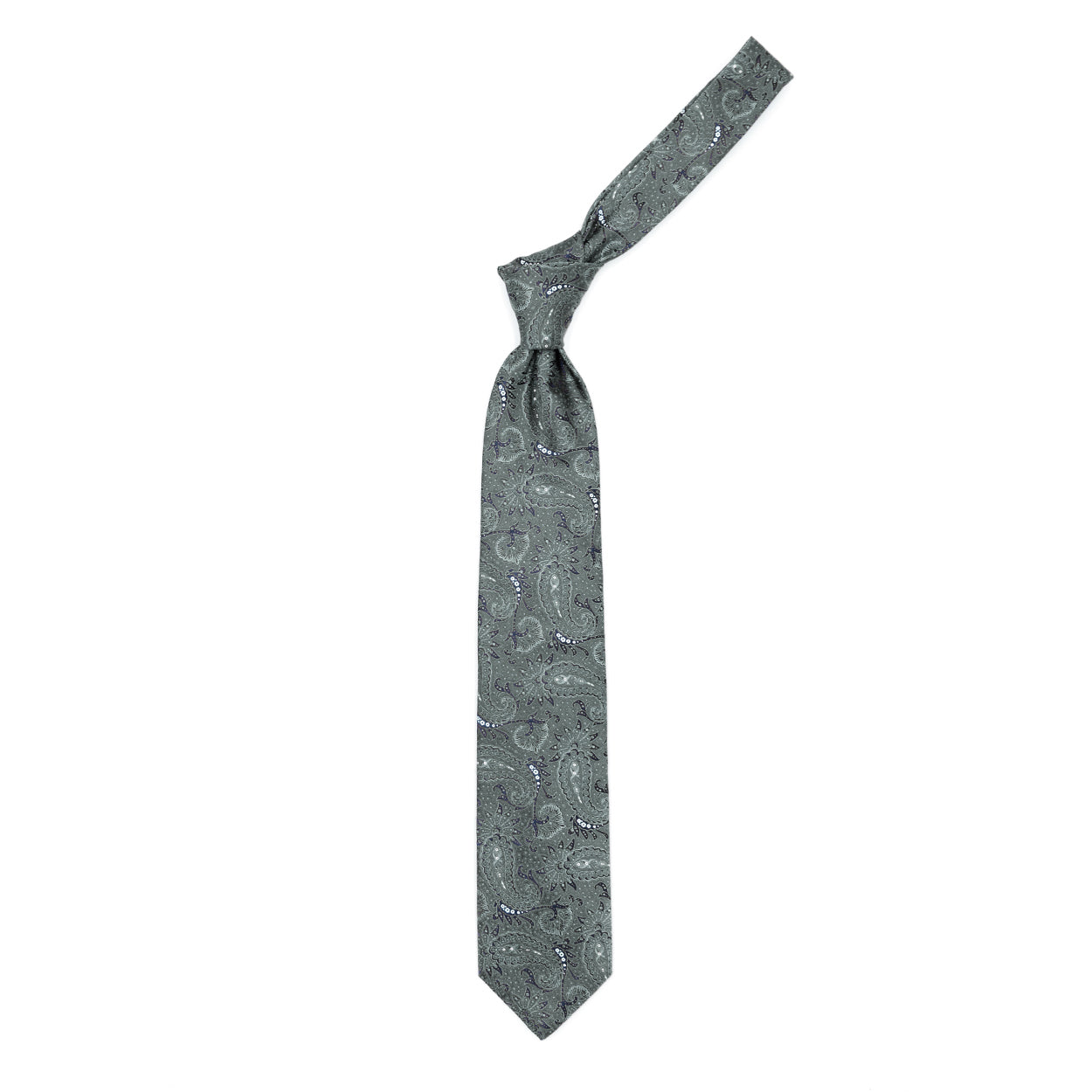 Cravatta grigia con paisley