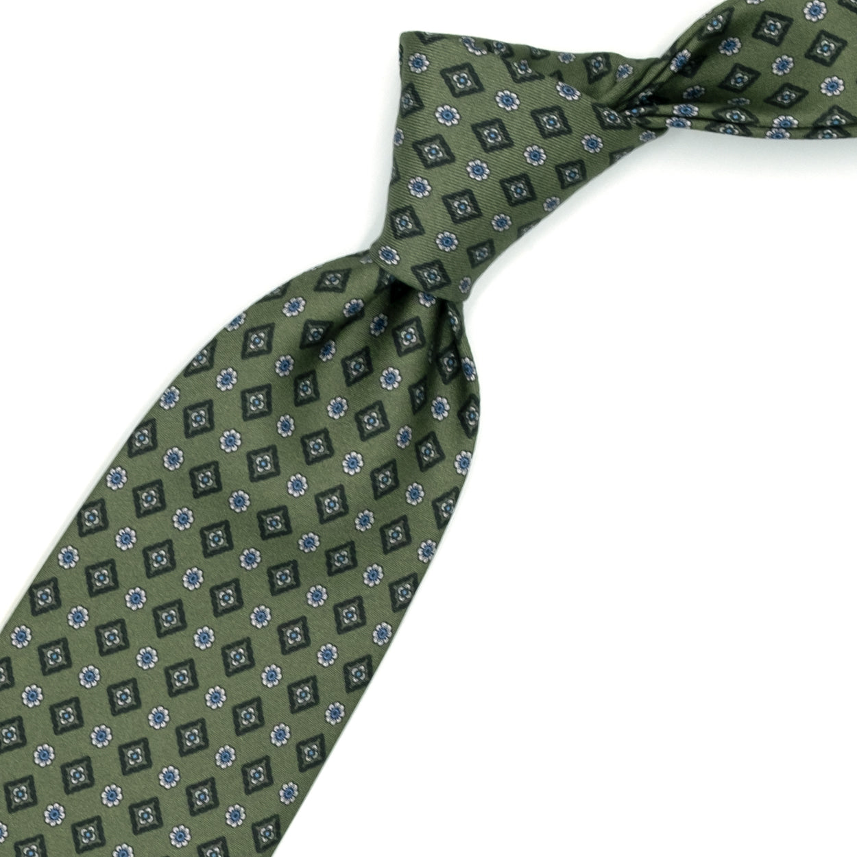 TigerTie Cravatta In Seta Uomo: Design A Strisce Verde E Nero, Taglio Classico 150x8 Cm