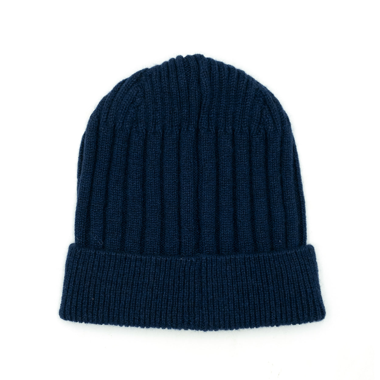 Cappellino uomo in cashmere tinta unita blu