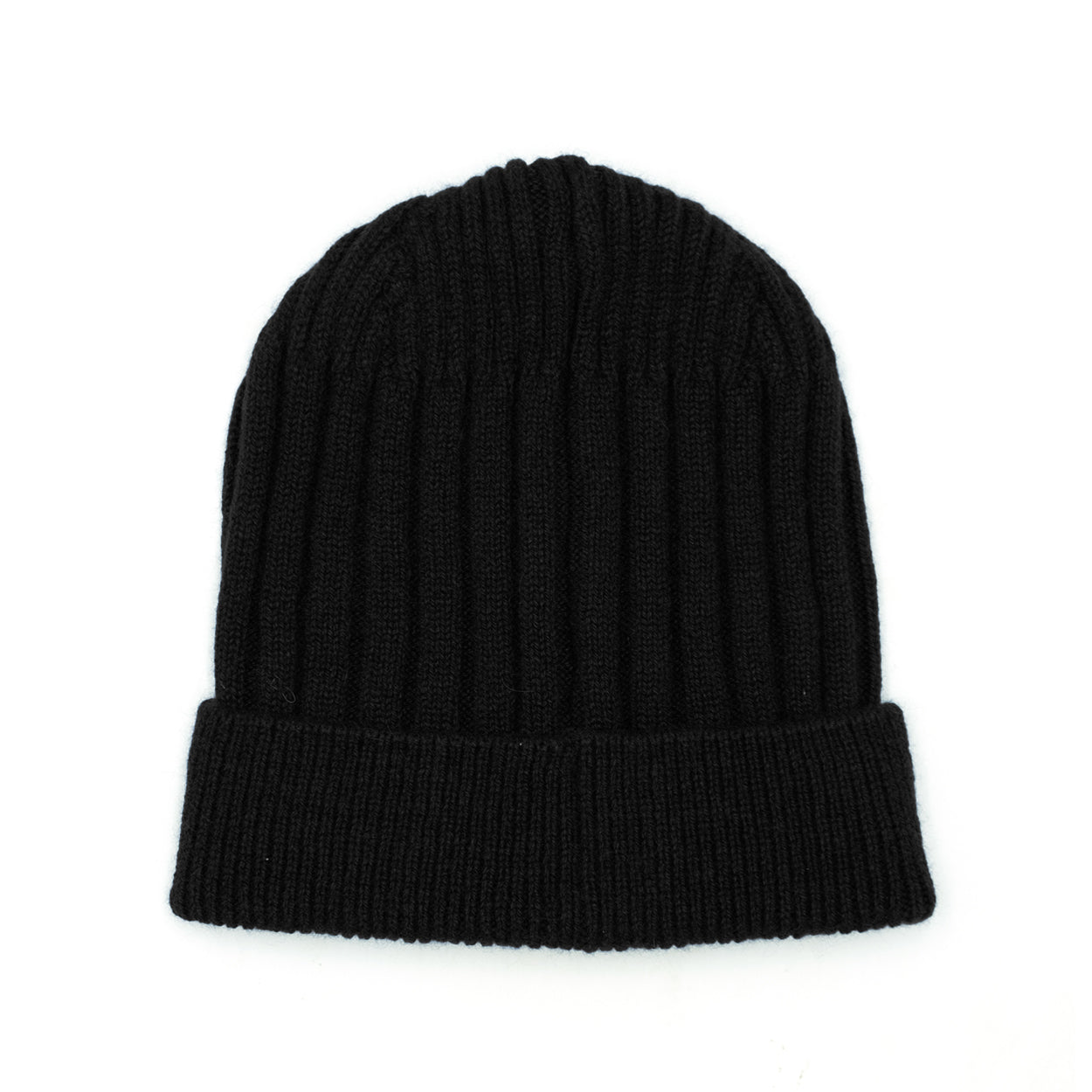 Cappellino uomo in cashmere tinta unita nero