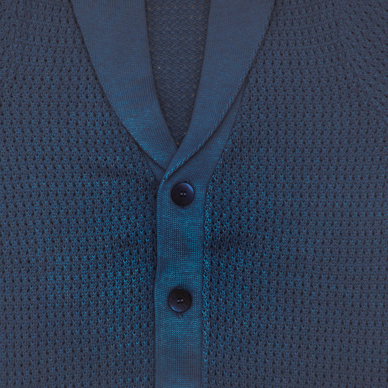 Cardigan blu collo sciallato
