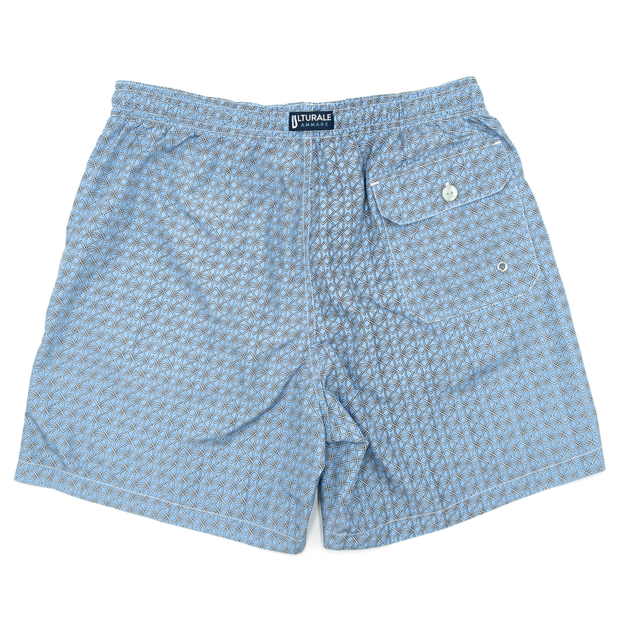 Costume azzurro con pattern geometrico