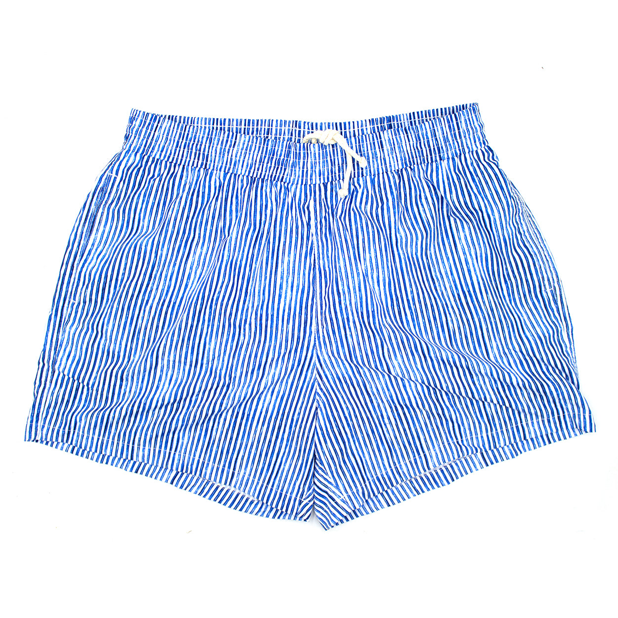 Costume bianco con righe blu