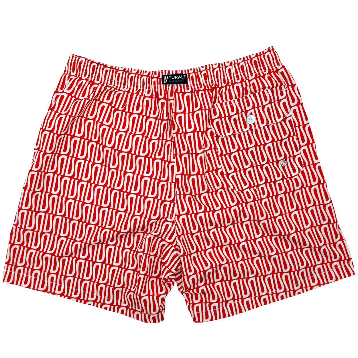 Costume rosso con pattern Ulturale bianco