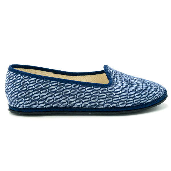 Furlane blu con pattern Ulturale bianco e bordo blu