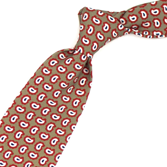 Beige tie with paisley