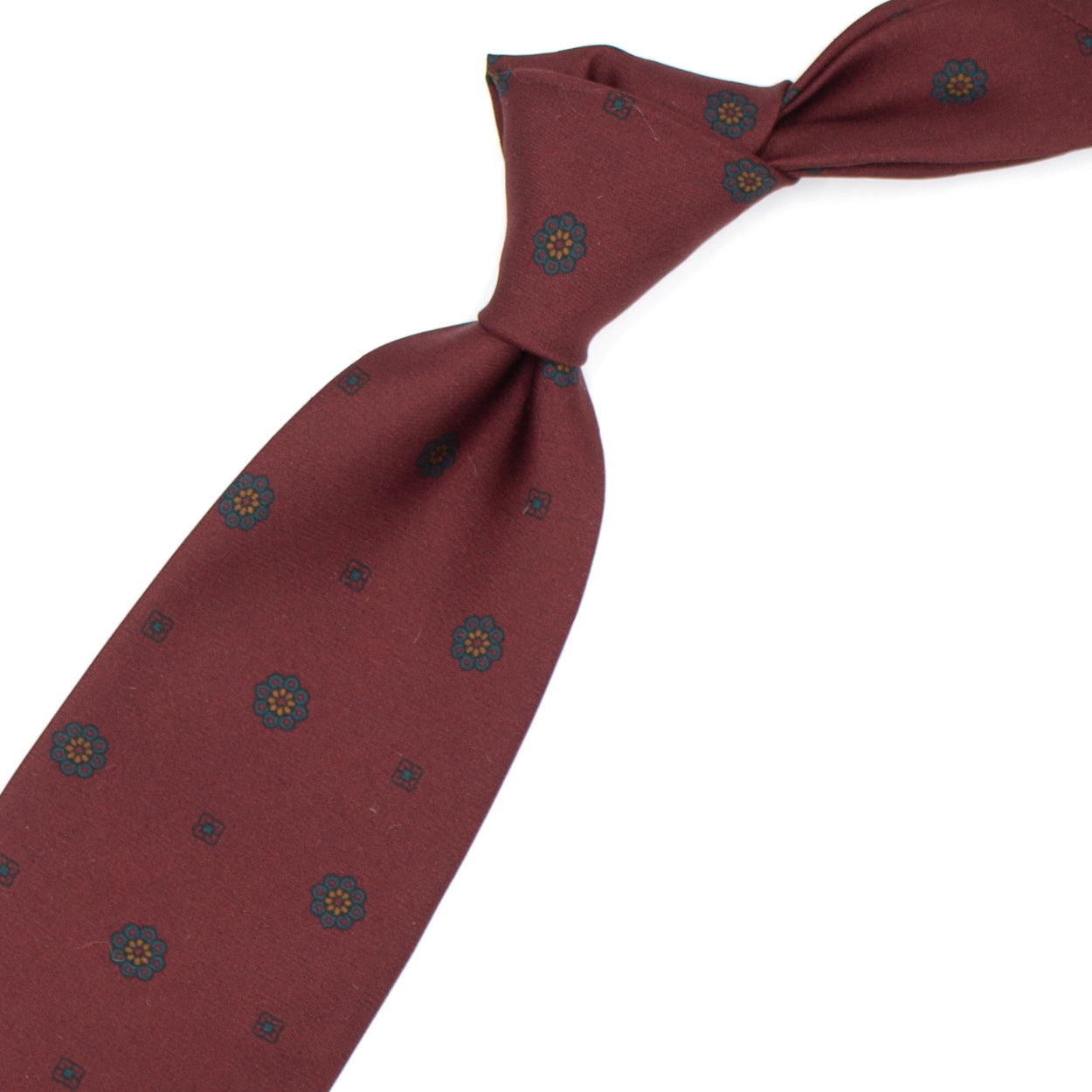 Cravatta bordeaux con fiori