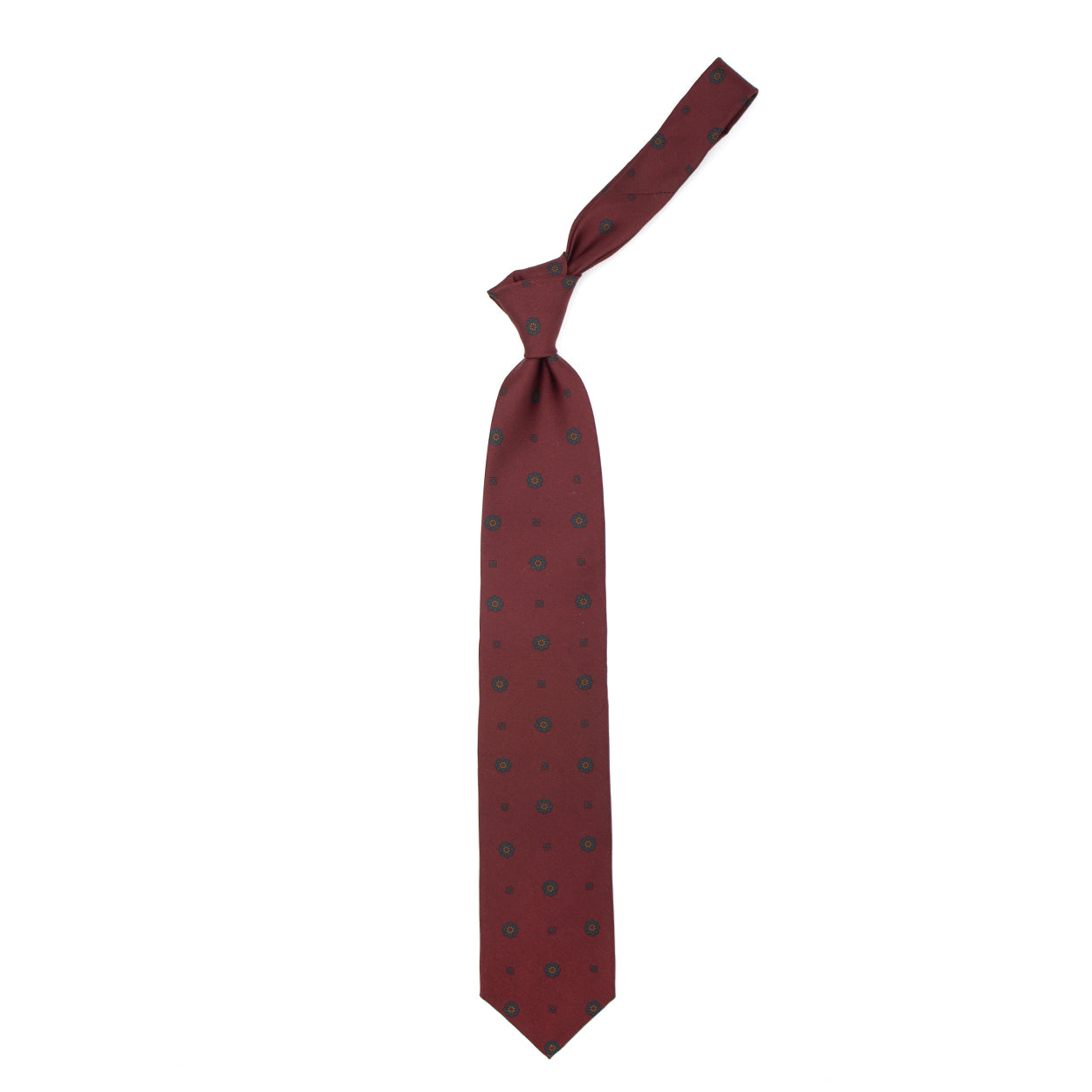 Cravatta bordeaux con fiori