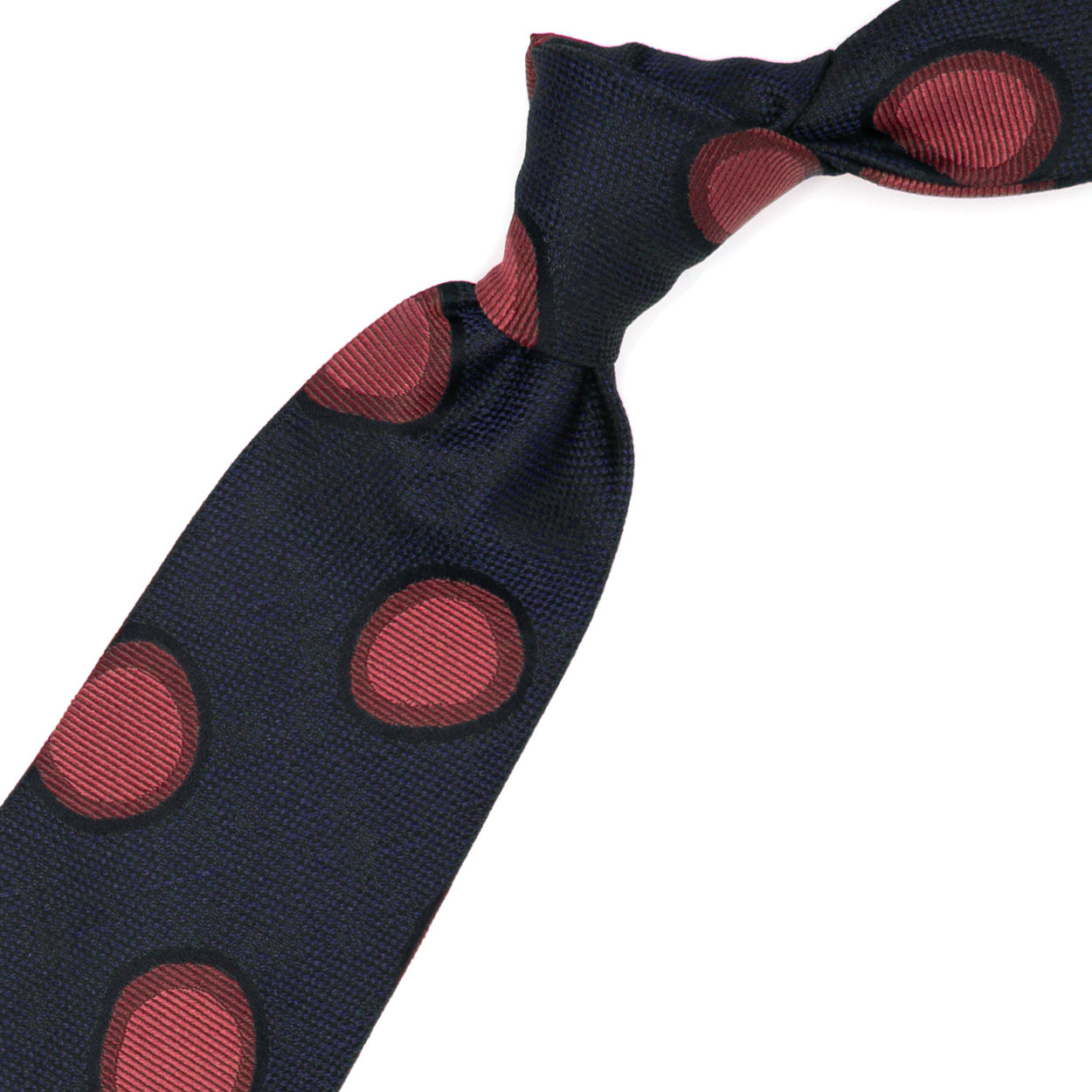 Cravatta blu con cerchi rossi