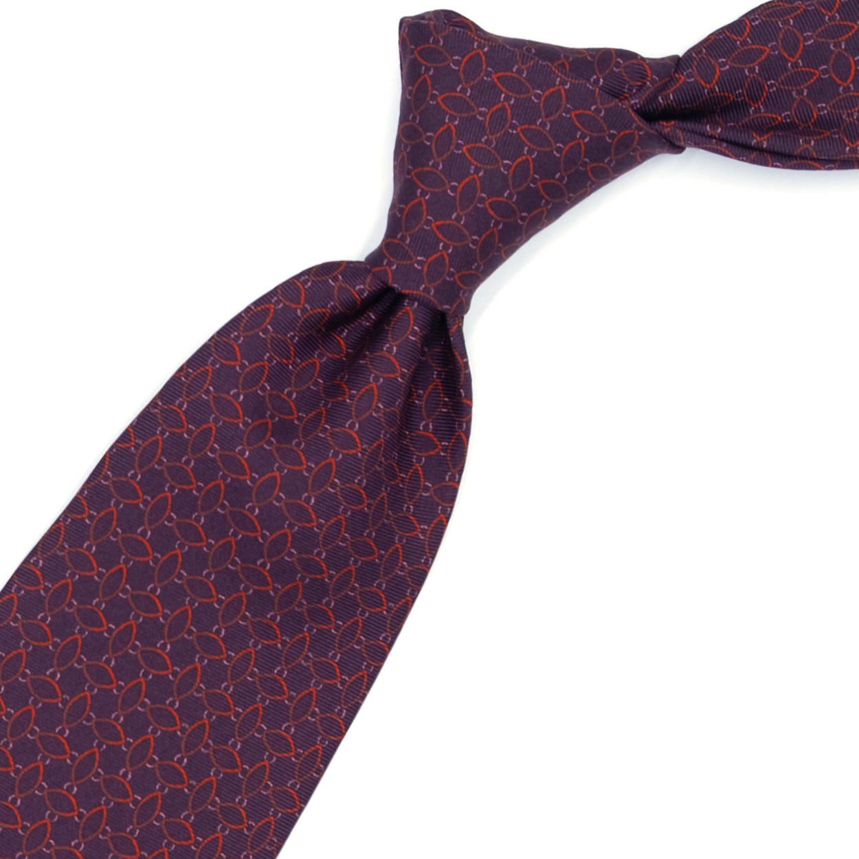 Cravatta bordeaux con pattern astratto rosso