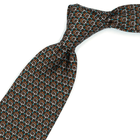Cravatta marrone con pattern astratto