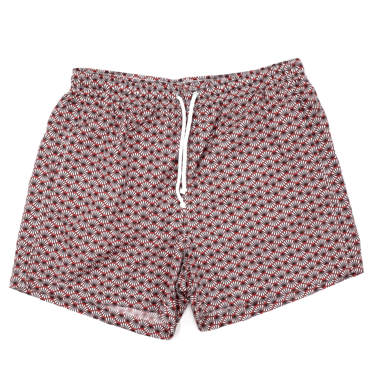 Costume con pattern ventagli bianco e rosso