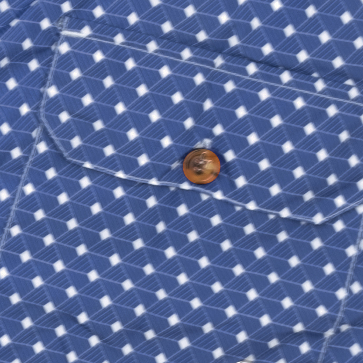 Costume con pattern geometrico quadrato blu e bianco