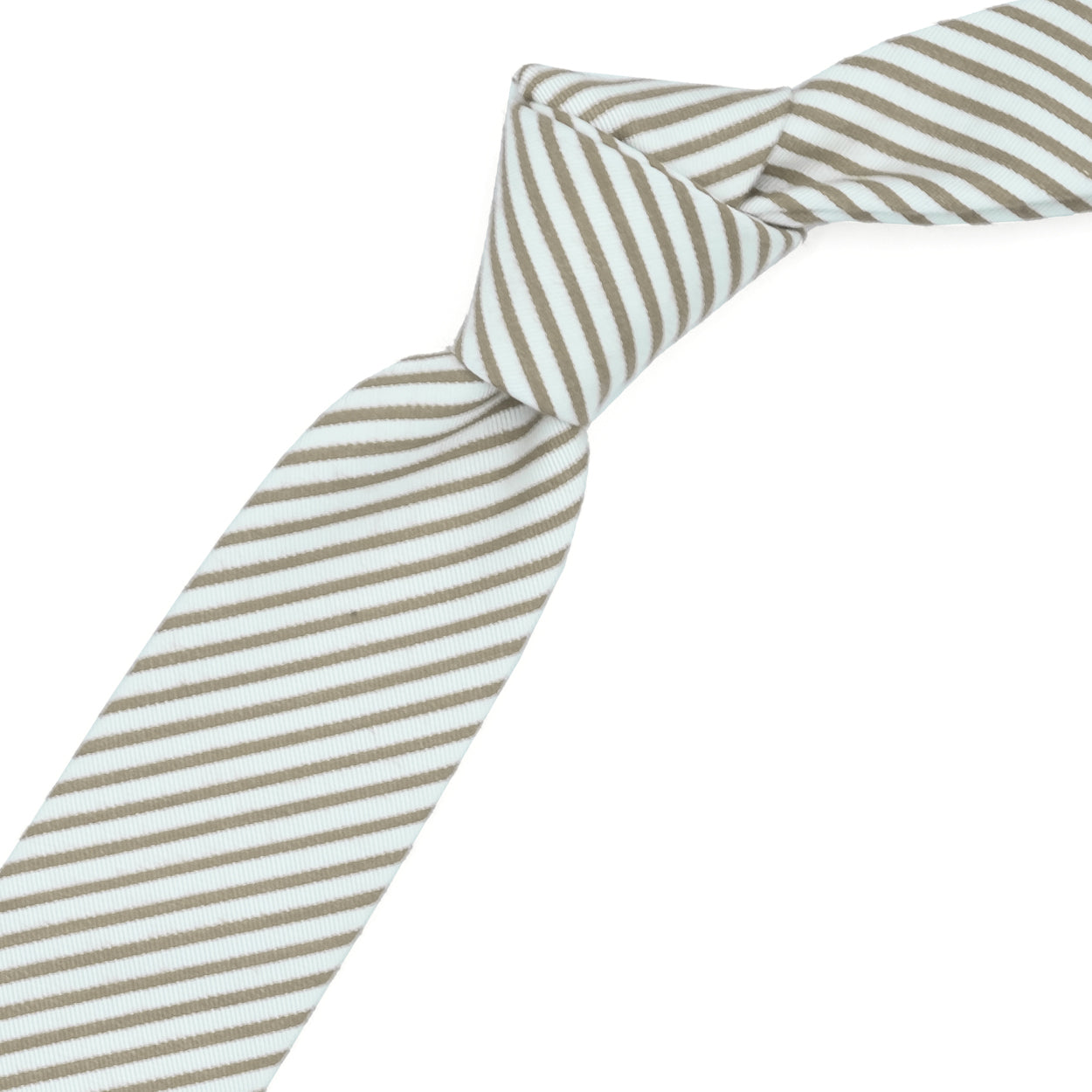 Cravatta panna con righe beige
