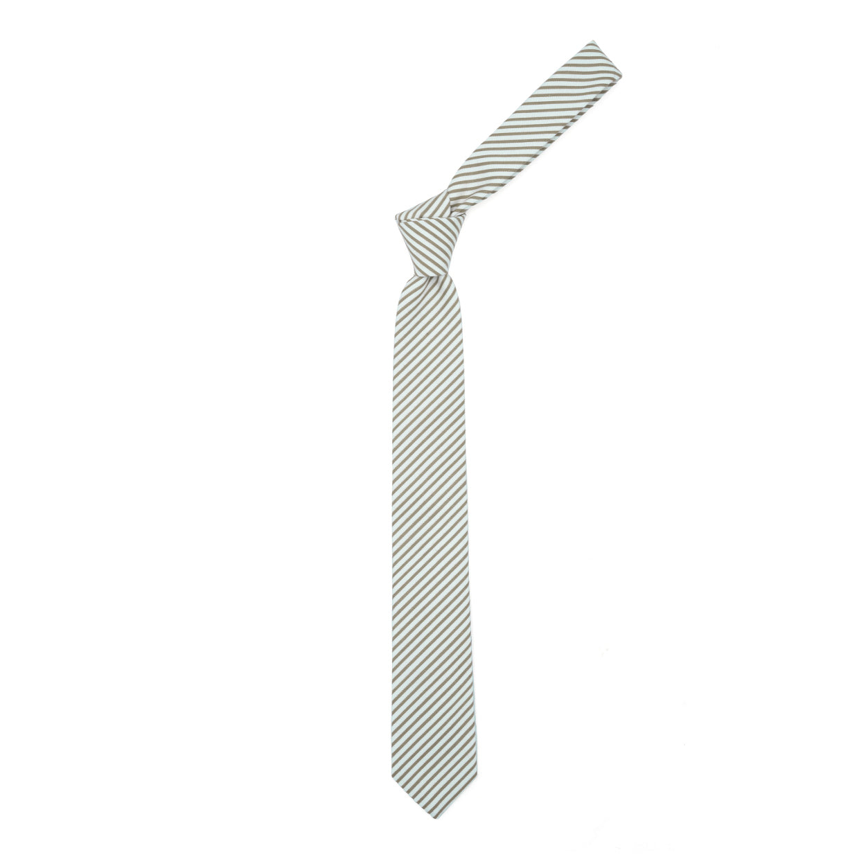 Cravatta panna con righe beige