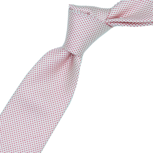 Cravatta tramata bianca e rossa