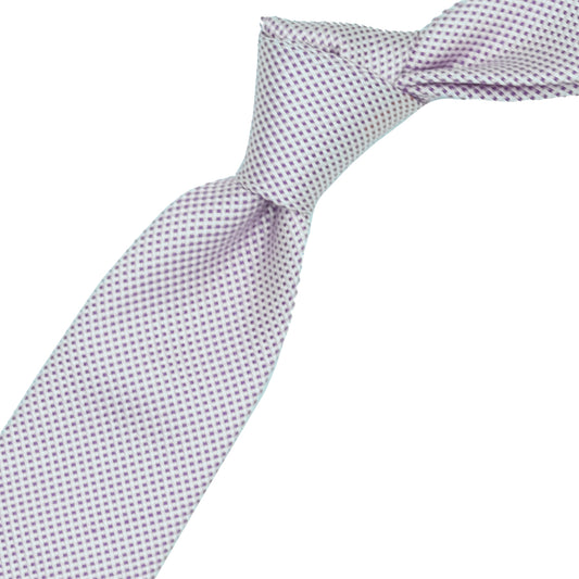 Cravatta tramata bianca e lilla