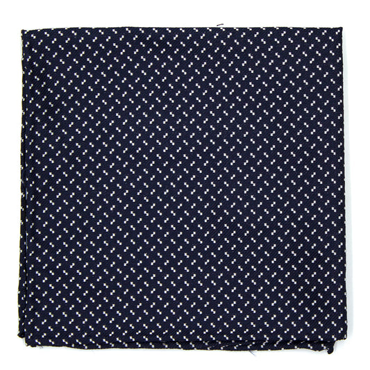 Pochette blu con pattern bianco