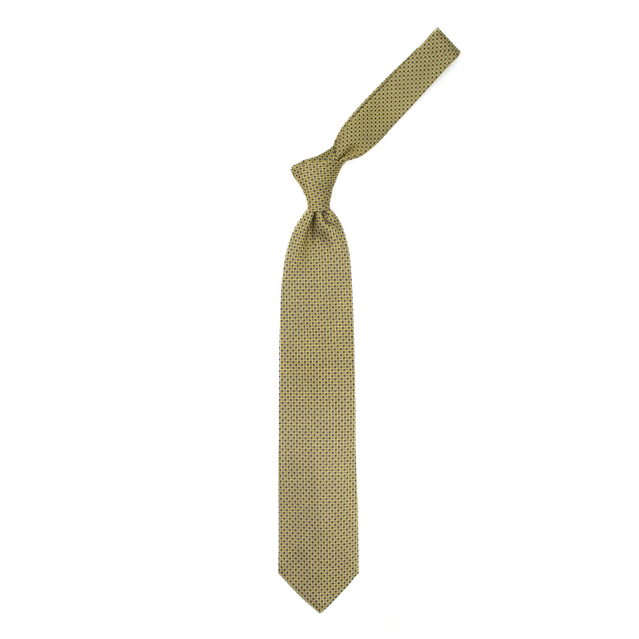 Cravatta tramata gialla e marrone