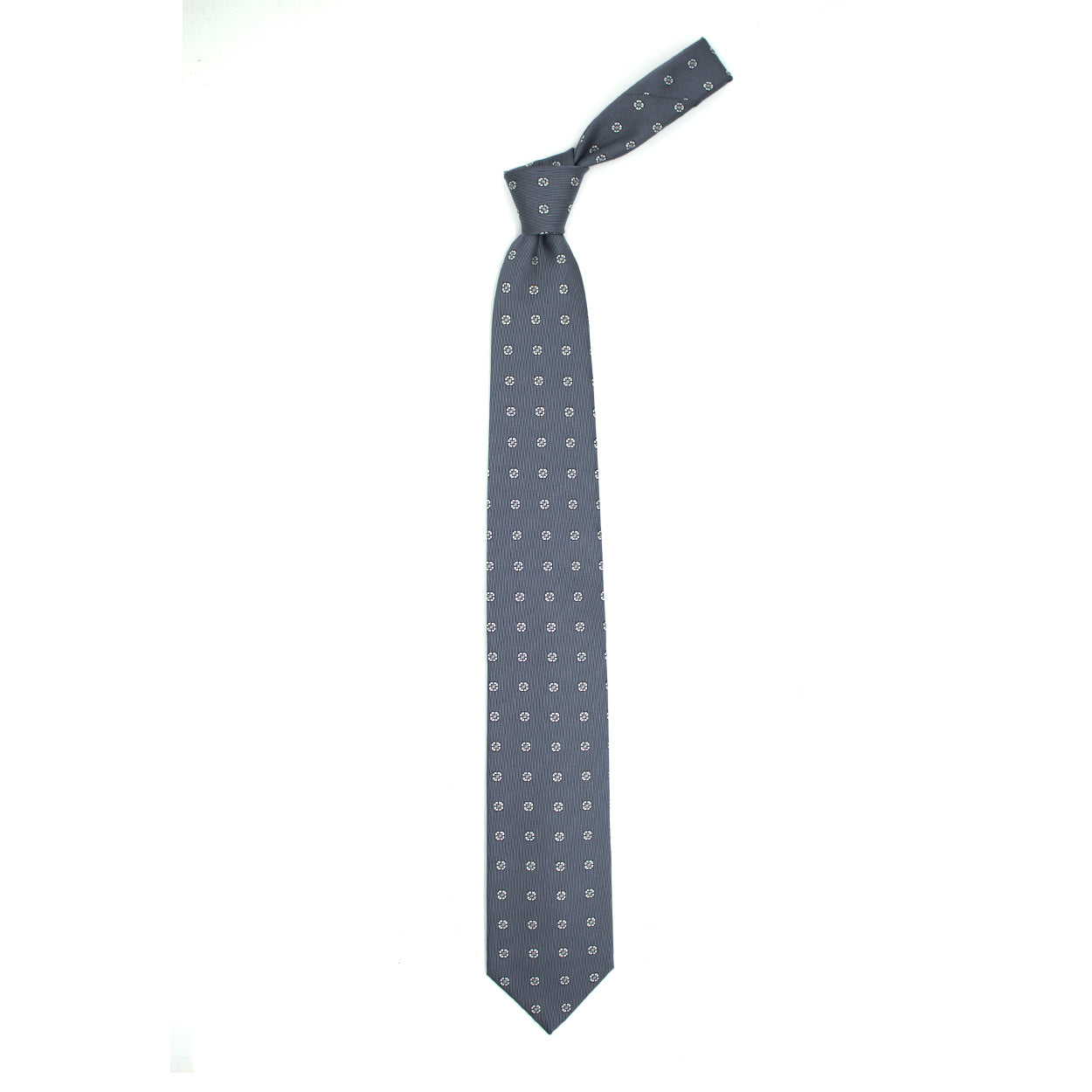 Cravatta grigia con pattern bianco e grigio chiaro
