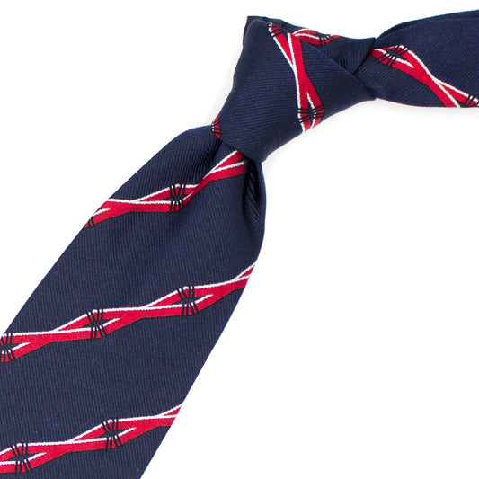 Cravatta blu con righe rosse