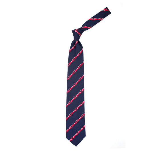 Cravatta blu con righe rosse