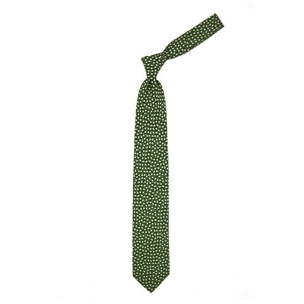 Cravatta verde con fiorellini bianchi