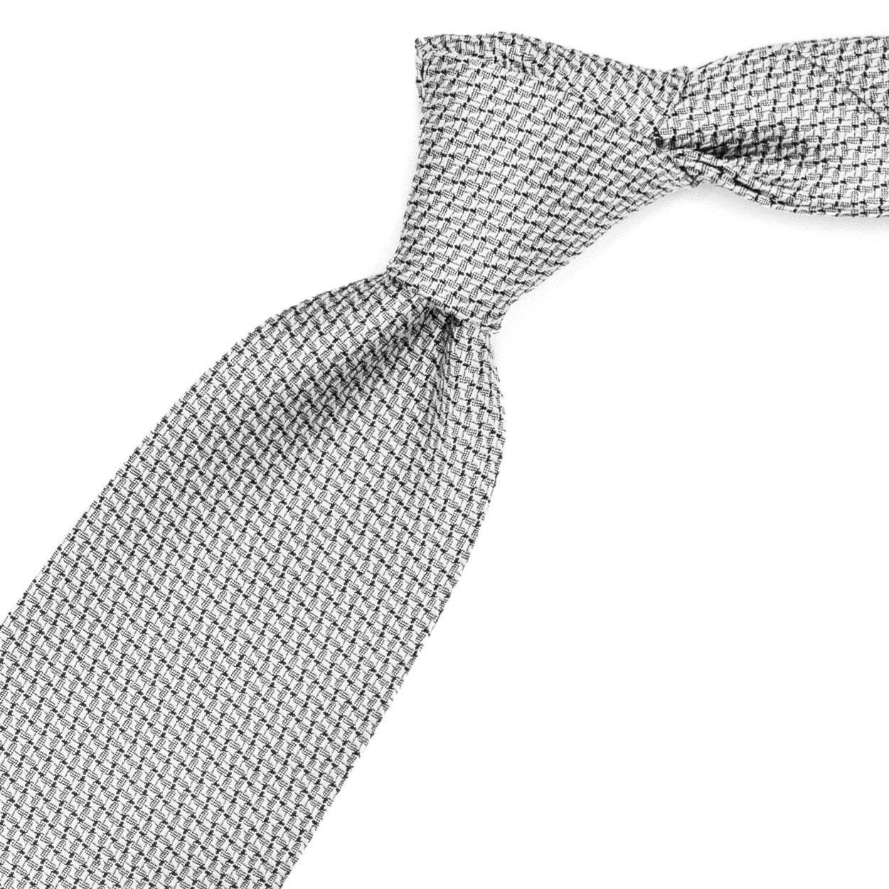 Cravatta grigia con pattern grigio e nero