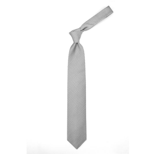 Cravatta grigia con pattern grigio e nero