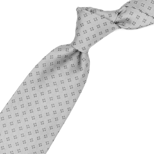 Cravatta grigia con fiori grigi