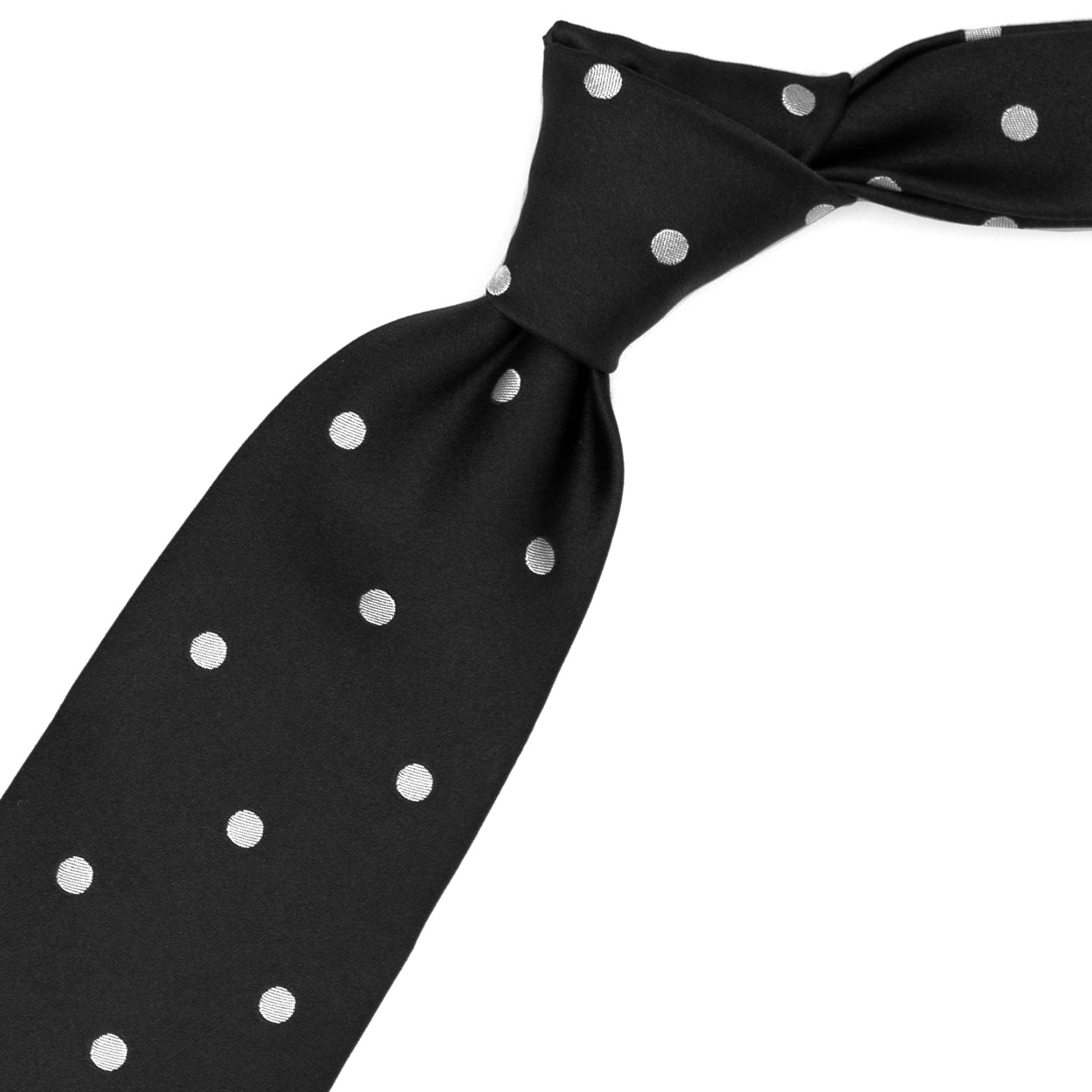 Cravatta nera con pois grigi