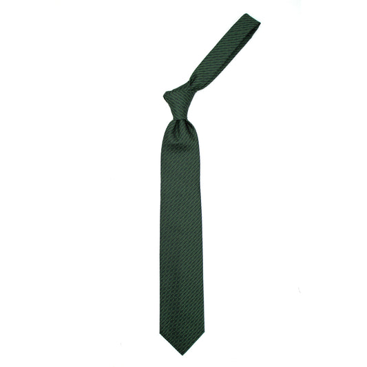 Cravatta verde con fiori tramati e righe nere