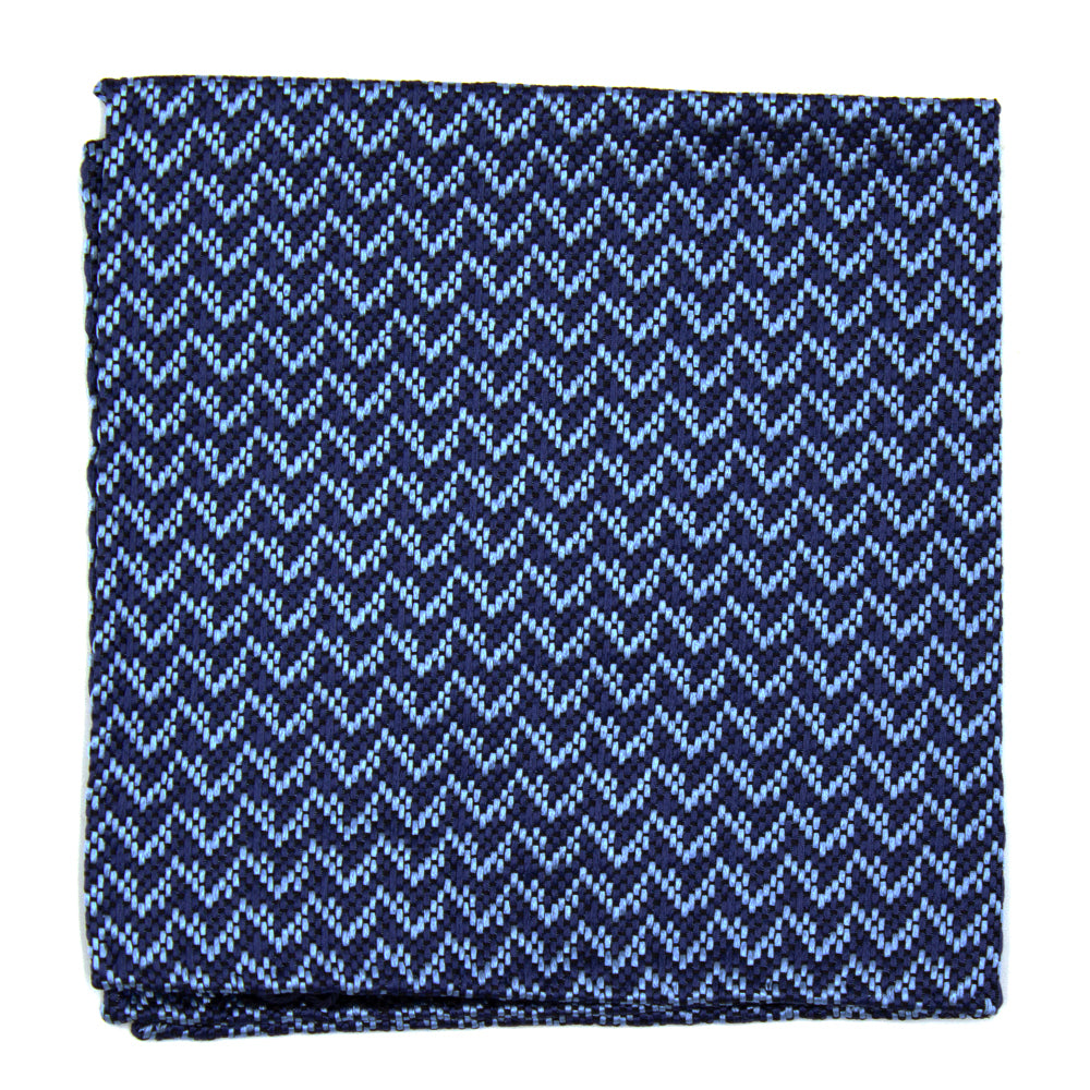 Pochette con pattern geometrico azzurro e blu