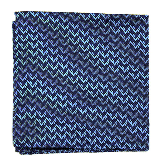 Pochette con pattern geometrico azzurro e blu