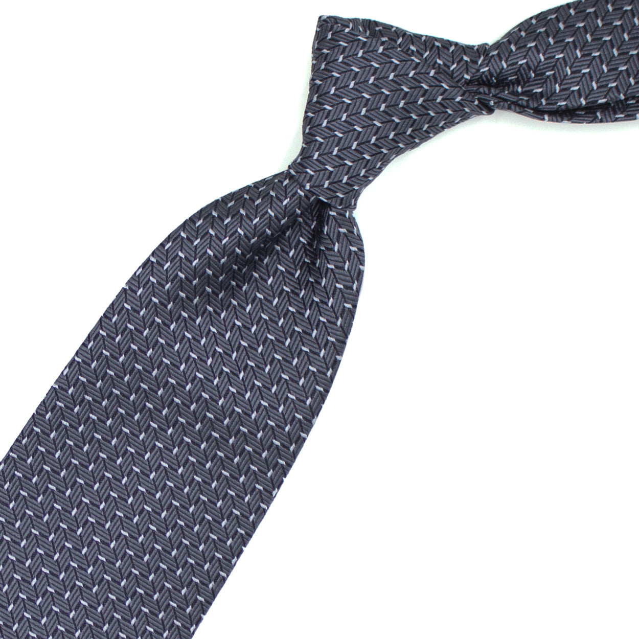 Cravatta tramata grigia, bianca e nera