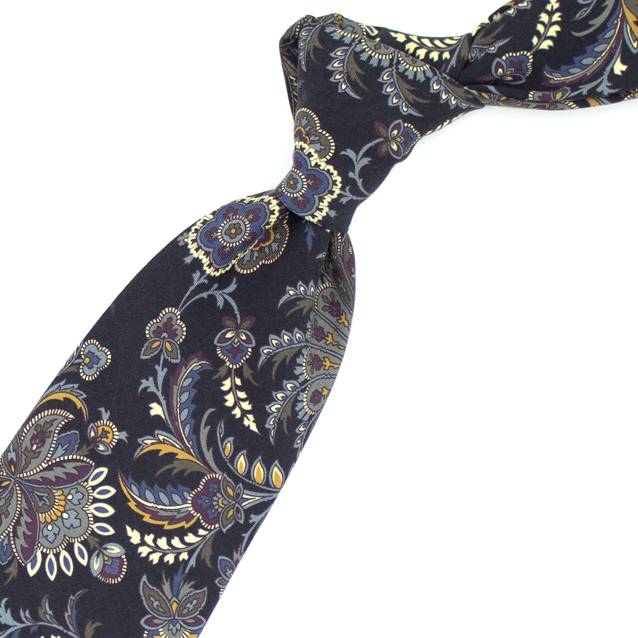 Cravatta blu con pattern floreale