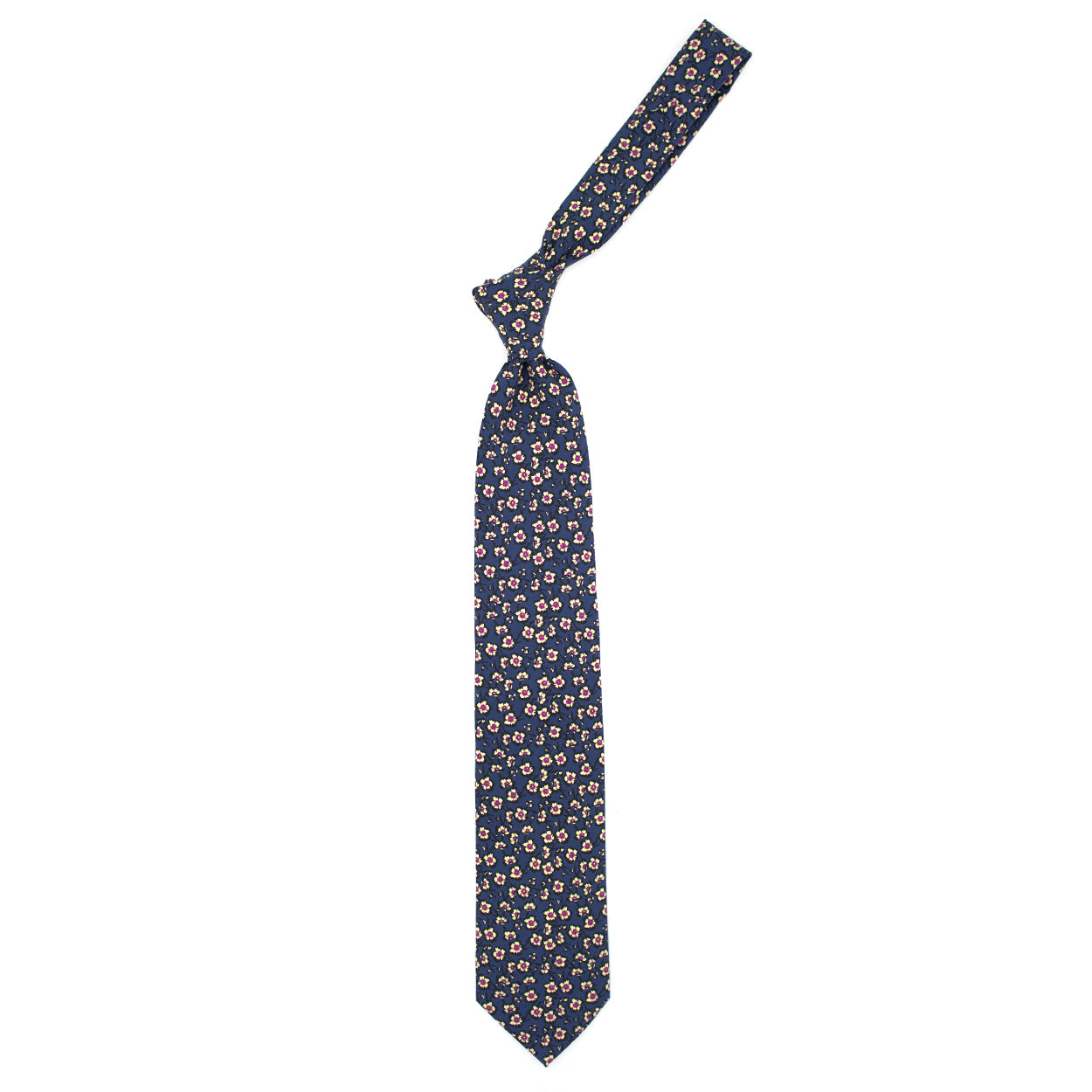 Cravatta blu con fiori