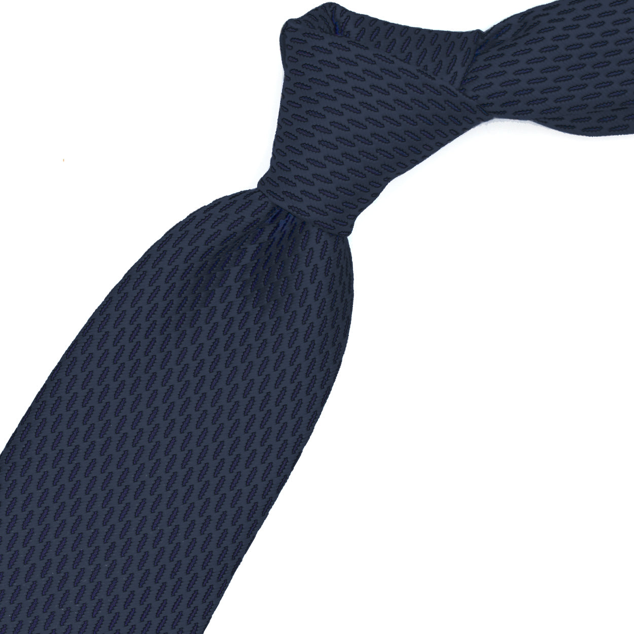 Cravatta blu scuro con tramatura tono su tono